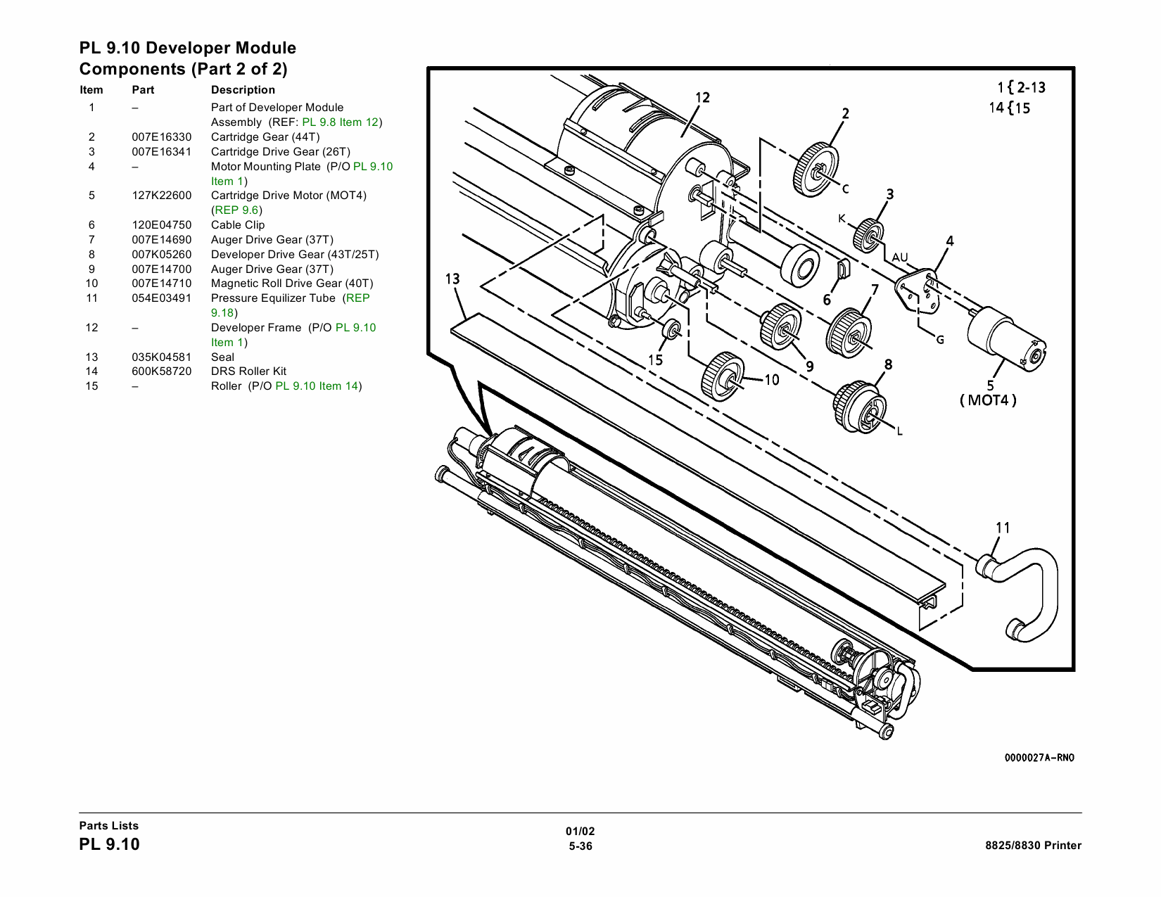 Xerox WideFormat 8825 8830 Parts List and Service Manual-5